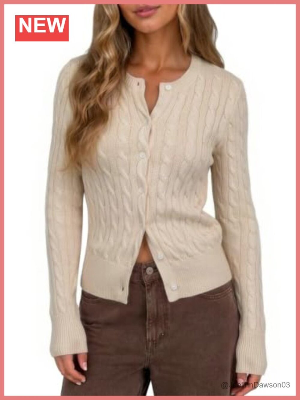 Lightweight Cable Knit Cotton Button Down Cardigan